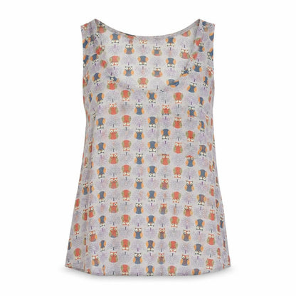 Pins & Needles Womens Grey Geometric Polyester Basic Tank Size S Scoop Neck