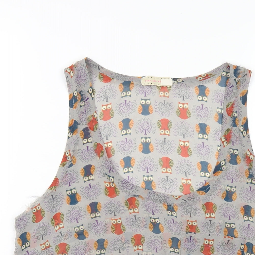 Womens UK Size S Pins and Needles Grey Basic Tank