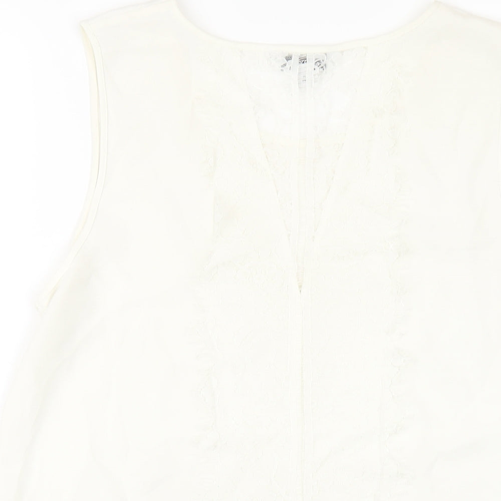 Womens UK Size 12 NEXT Ivory Basic Tank