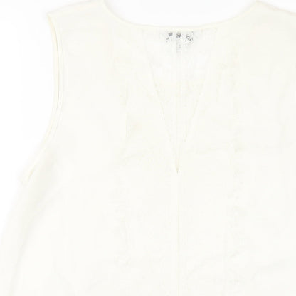 Womens UK Size 12 NEXT Ivory Basic Tank