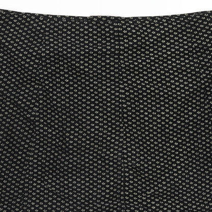Glamorous Womens Black Geometric Cotton A-Line Skirt Size S Snap