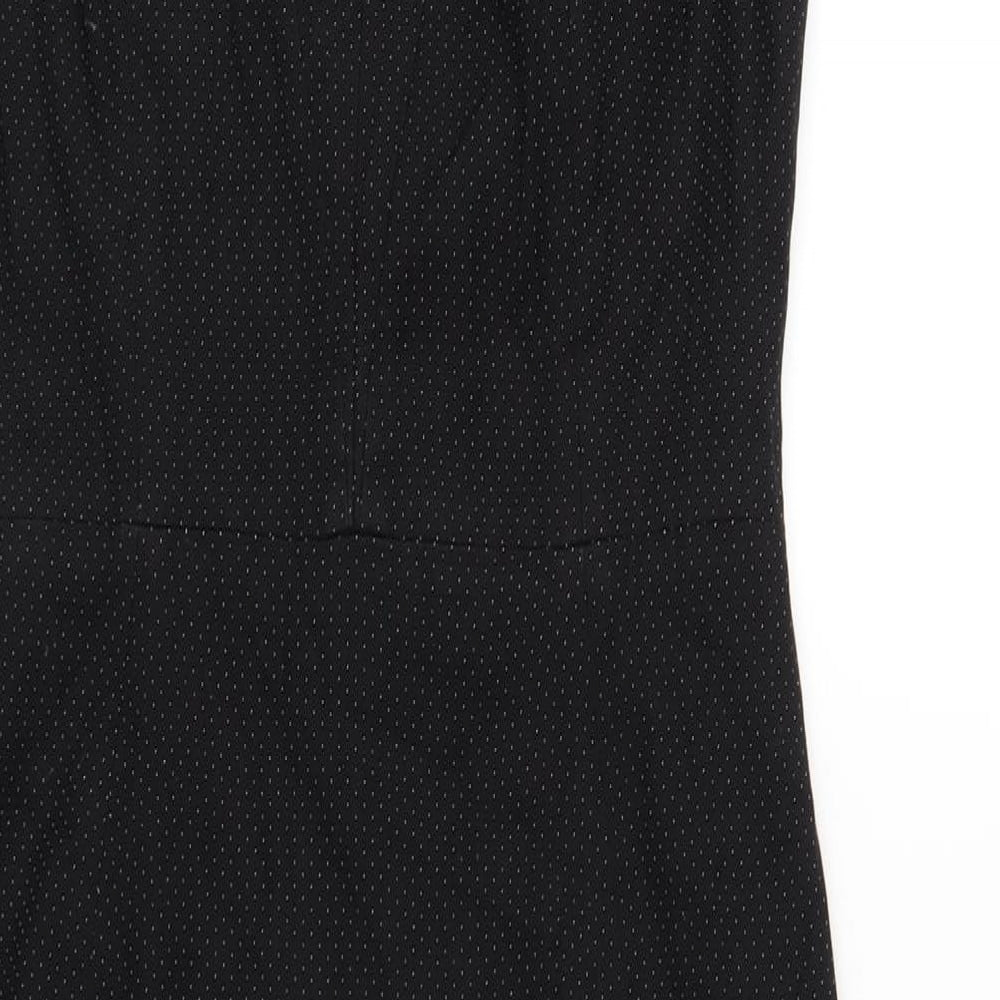 NEXT Womens Black Polka Dot Polyester Pencil Dress Size 8 Round Neck Zip
