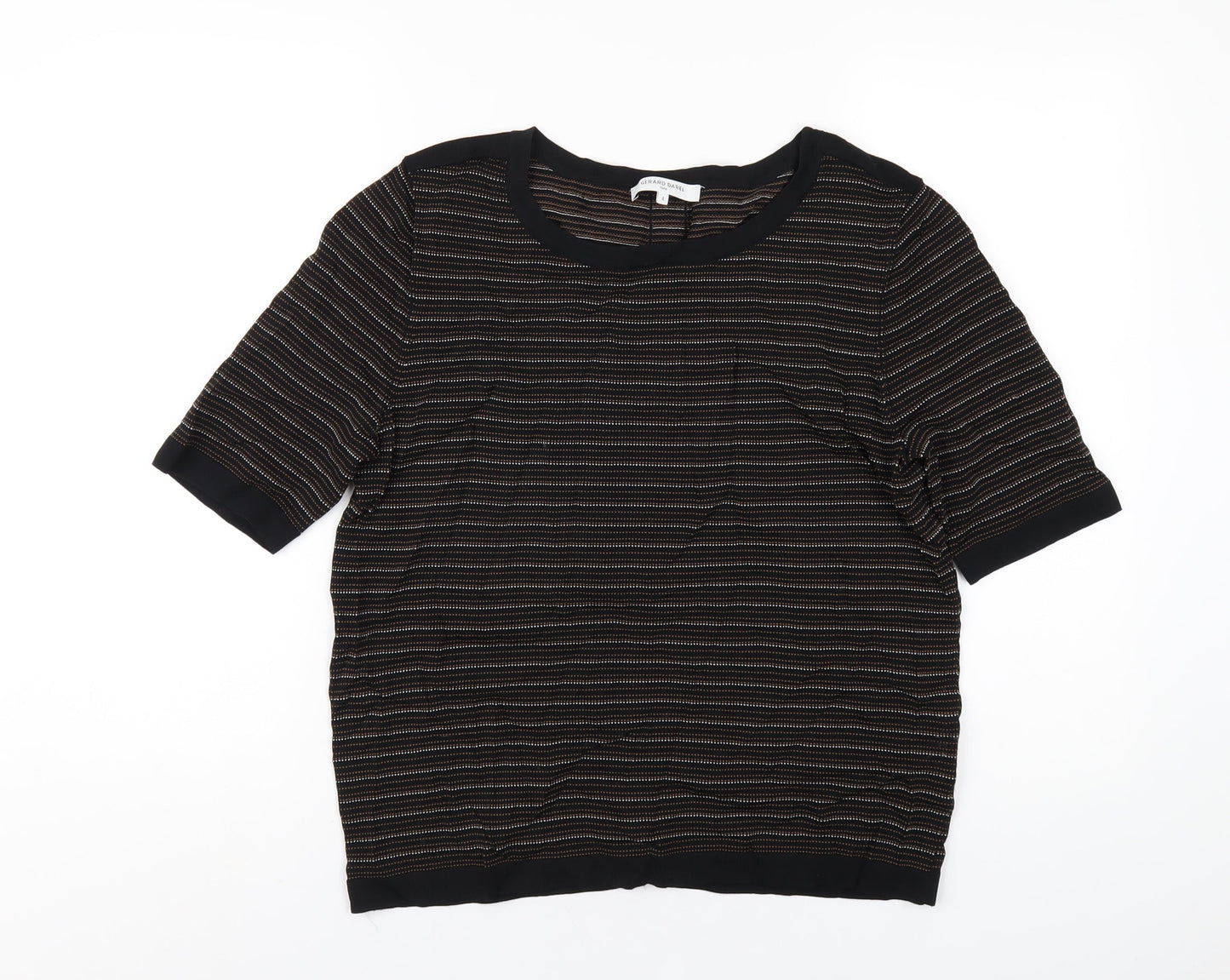 Womens UK Size 4 Gerard Darel Black Basic T-Shirt
