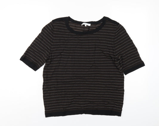 Womens UK Size 4 Gerard Darel Black Basic T-Shirt