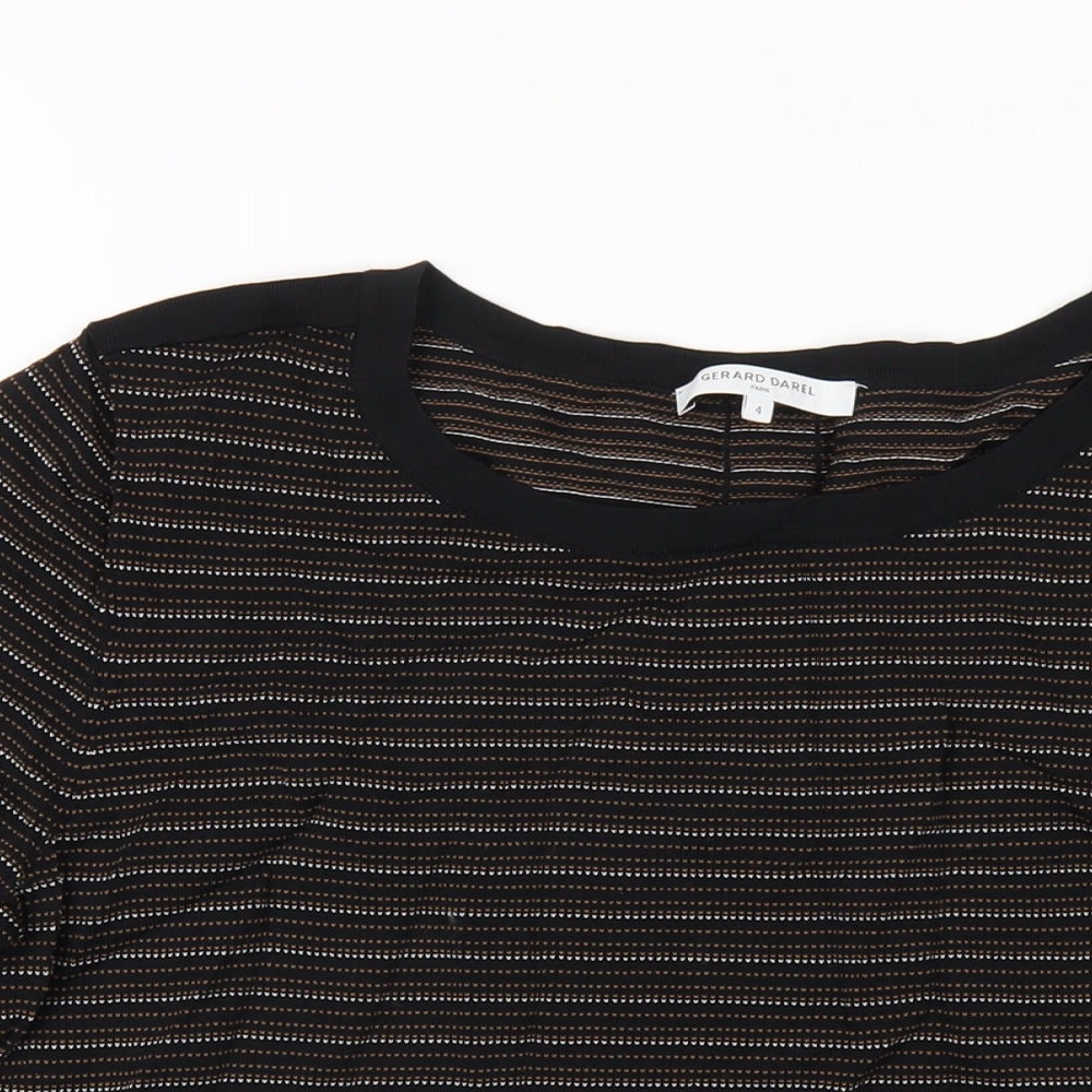 Womens UK Size 4 Gerard Darel Black Basic T-Shirt