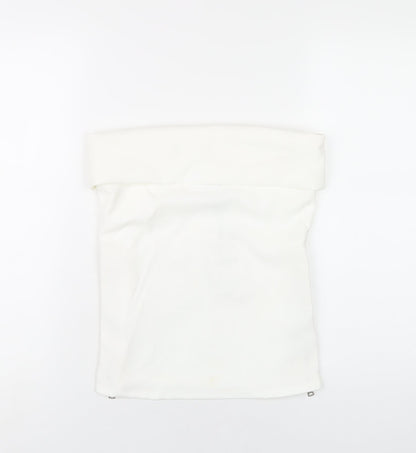 Womens UK Size S Zara White Basic T-Shirt