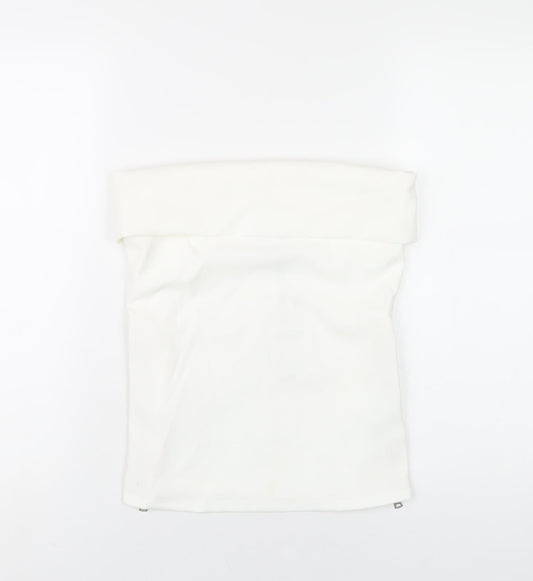 Womens UK Size S Zara White Basic T-Shirt