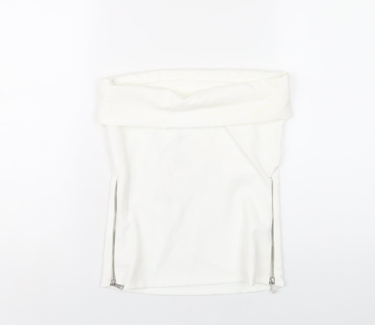 Womens UK Size S Zara White Basic T-Shirt