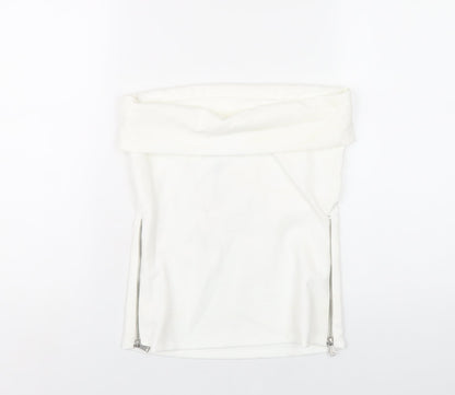 Womens UK Size S Zara White Basic T-Shirt