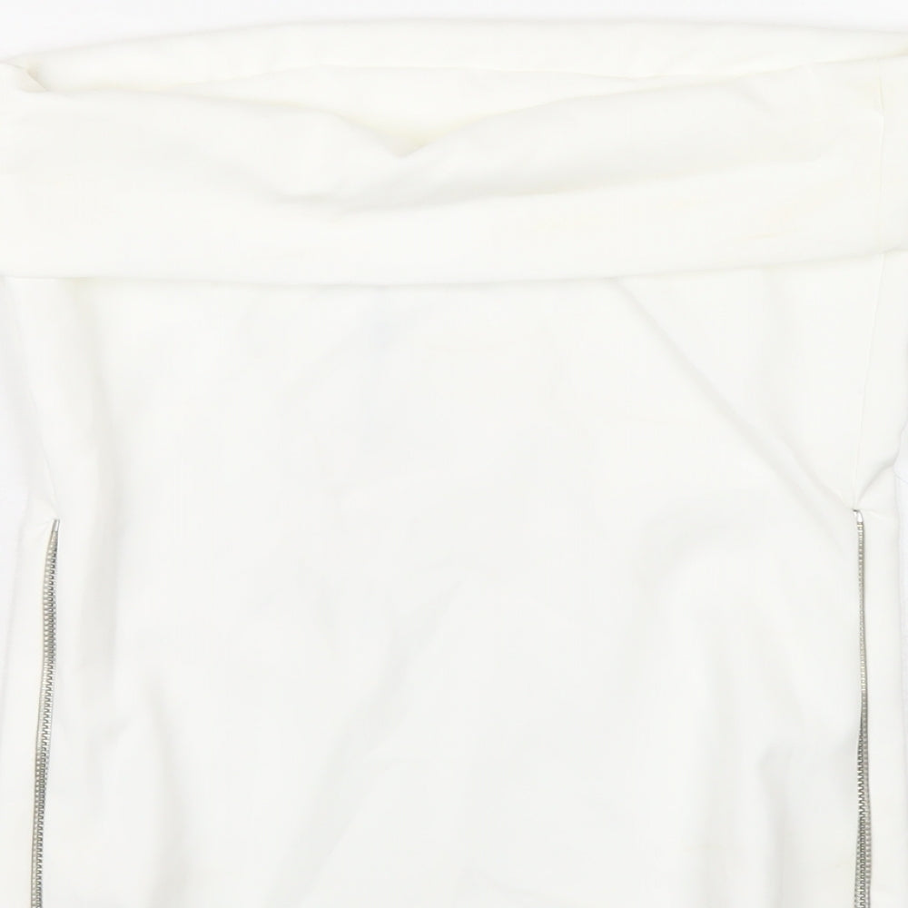 Womens UK Size S Zara White Basic T-Shirt