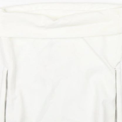 Womens UK Size S Zara White Basic T-Shirt