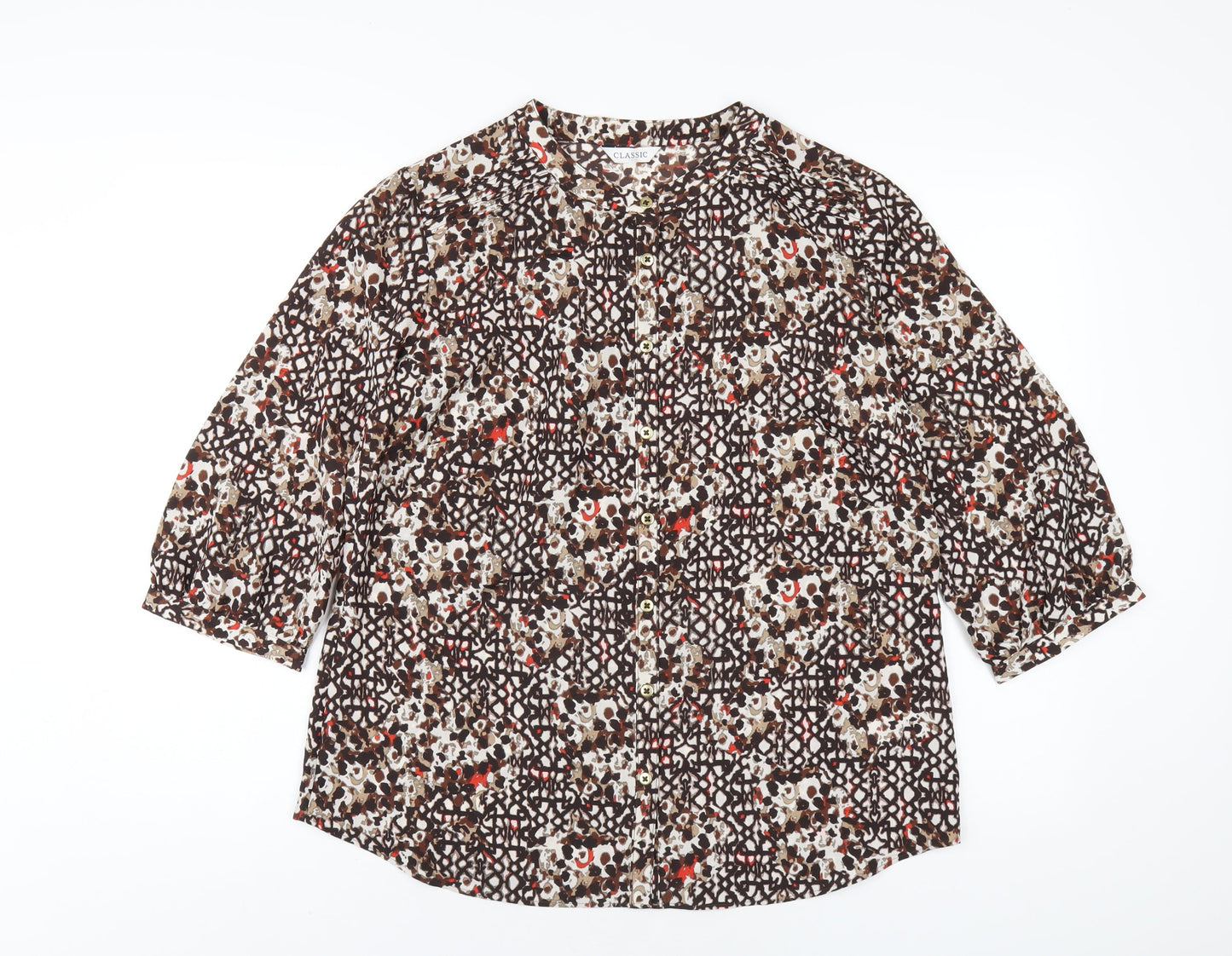 Womens UK Size 14 Classic Multicoloured Basic Blouse