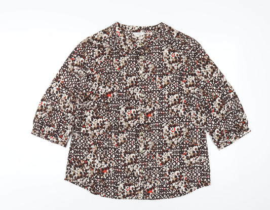 Womens UK Size 14 Classic Multicoloured Basic Blouse
