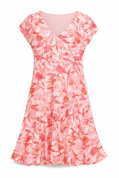 Classics Womens Pink Geometric Cotton A-Line Size 8 V-Neck Pullover