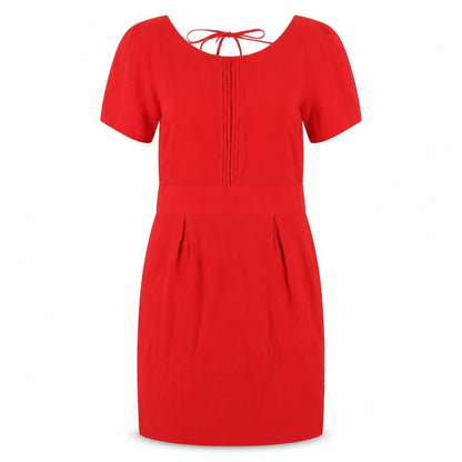 ASOS Womens Red Polyester A-Line Size 12 Scoop Neck Zip