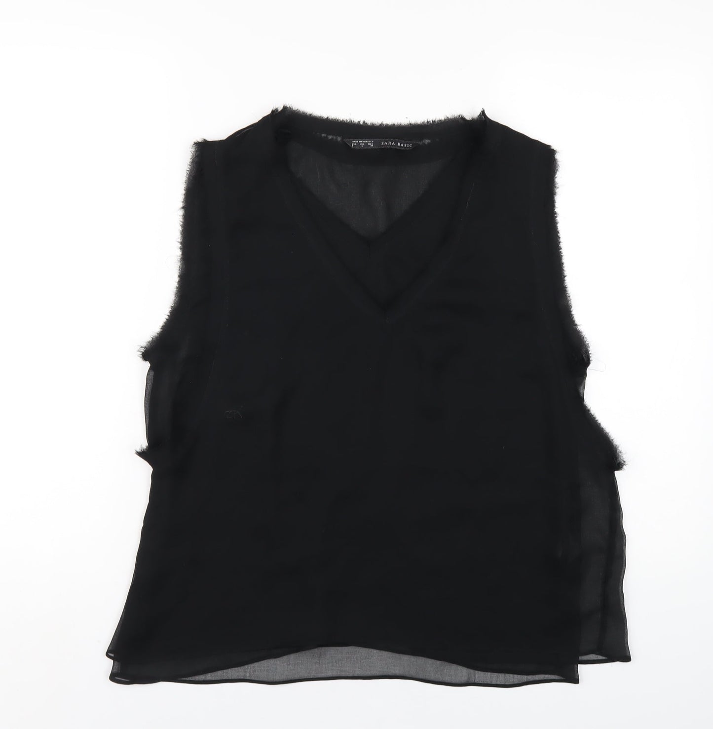 Womens UK Size L Zara Black Basic Tank