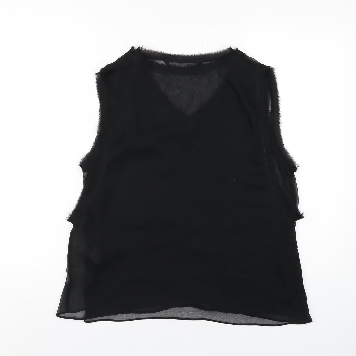 Womens UK Size L Zara Black Basic Tank