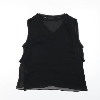 Womens UK Size L Zara Black Basic Tank