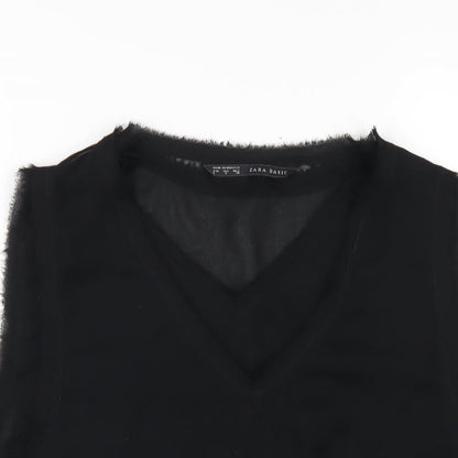 Womens UK Size L Zara Black Basic Tank
