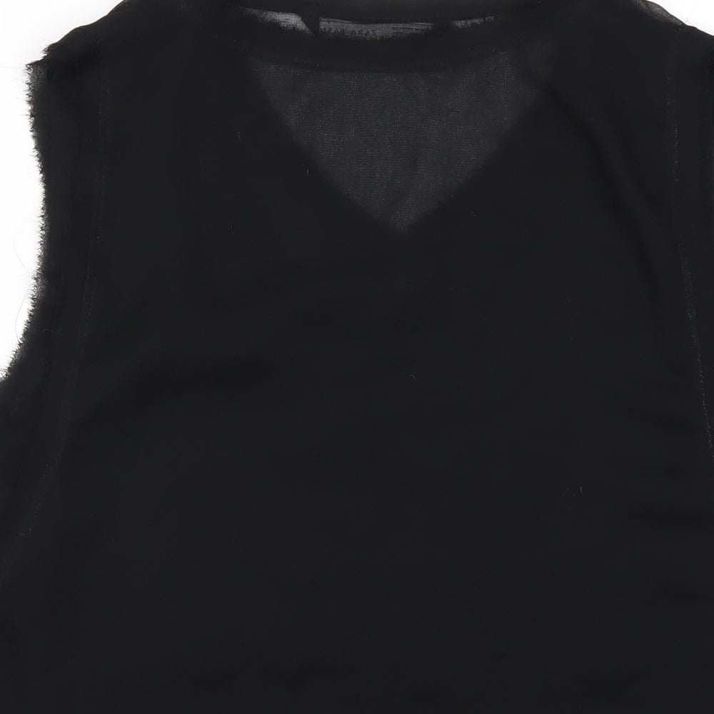 Womens UK Size L Zara Black Basic Tank