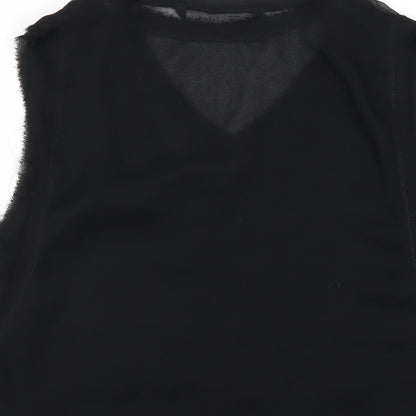Womens UK Size L Zara Black Basic Tank
