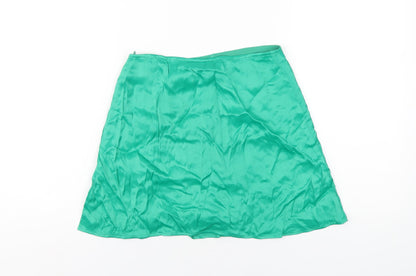 Zara Womens Green Polyester Skort Skirt Size XS Zip