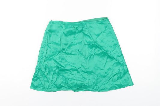 Zara Womens Green Polyester Skort Skirt Size XS Zip