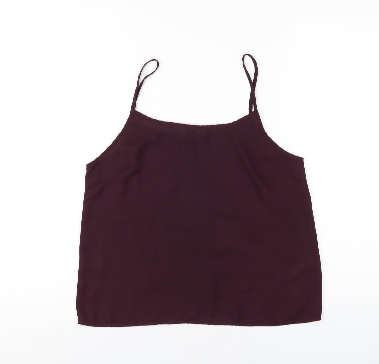 New Look Womens Purple Polyester Camisole T-Shirt Size 12 Scoop Neck