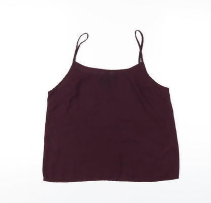 New Look Womens Purple Polyester Camisole T-Shirt Size 12 Scoop Neck