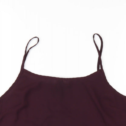 New Look Womens Purple Polyester Camisole T-Shirt Size 12 Scoop Neck