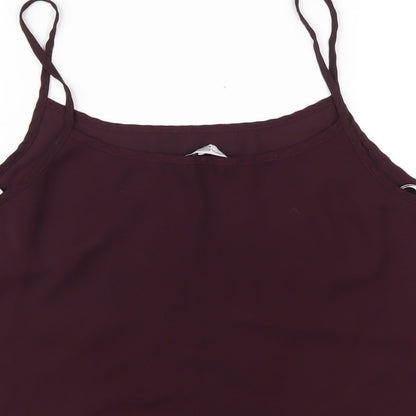New Look Womens Purple Polyester Camisole T-Shirt Size 12 Scoop Neck