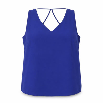Womens UK Size 14 M&Co Blue Basic Tank