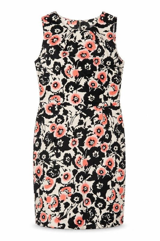 Apricot Womens Multicoloured Floral Polyester Pencil Dress Size 12 Round Neck Zip