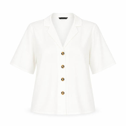 Womens UK Size 8 Only White Basic Button-Up