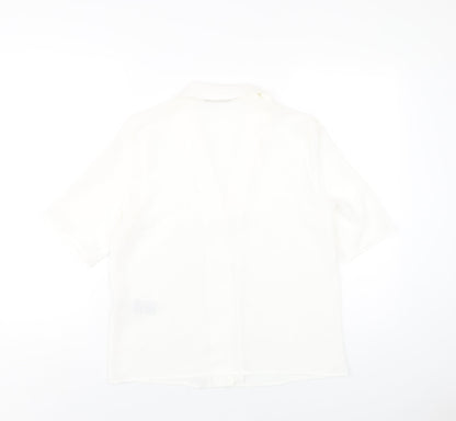 Womens UK Size 8 Only White Basic Button-Up