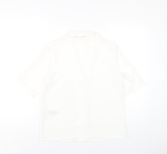 Womens UK Size 8 Only White Basic Button-Up
