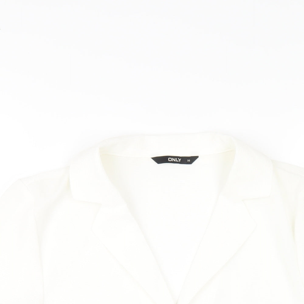 Womens UK Size 8 Only White Basic Button-Up