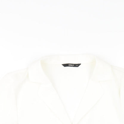 Womens UK Size 8 Only White Basic Button-Up