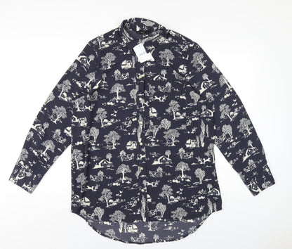 Womens UK Size 8 NEXT Grey Basic Button-Up