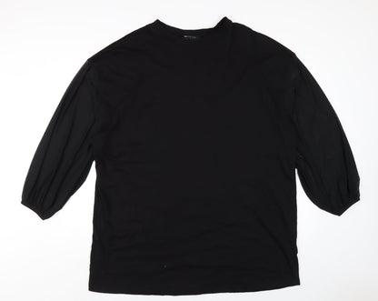 ASOS Womens Black Cotton T-Shirt Dress Size 12 Round Neck Pullover