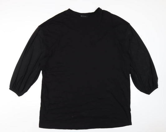ASOS Womens Black Cotton T-Shirt Dress Size 12 Round Neck Pullover
