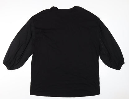 ASOS Womens Black Cotton T-Shirt Dress Size 12 Round Neck Pullover