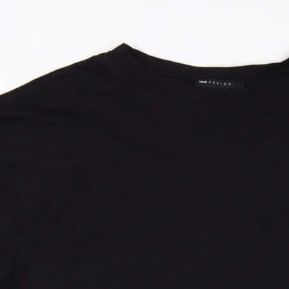 ASOS Womens Black Cotton T-Shirt Dress Size 12 Round Neck Pullover