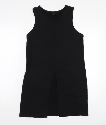 New Look Womens Black Viscose Tank Dress Size 8 Round Neck Pullover
