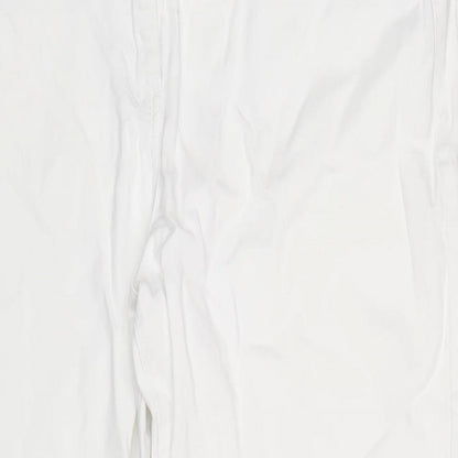 M&Co Womens White Cotton Straight Jeans Size 18 L30 in Regular Zip