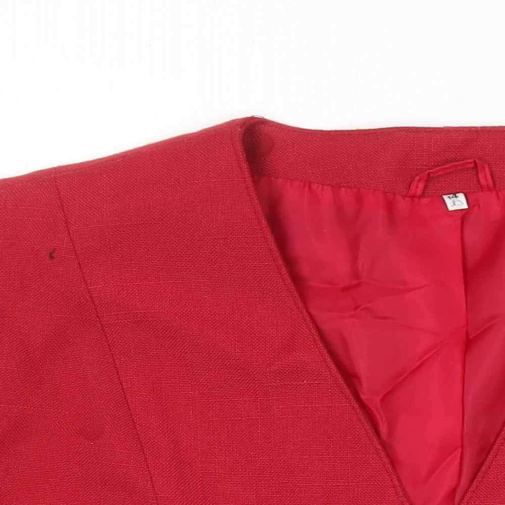 First avenue Womens Red Jacket Blazer Size 14 - Short Sleeved