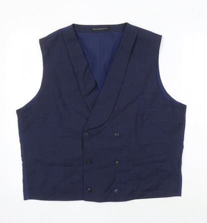 1904 Mens Blue Wool Jacket Suit Waistcoat Size XL Regular