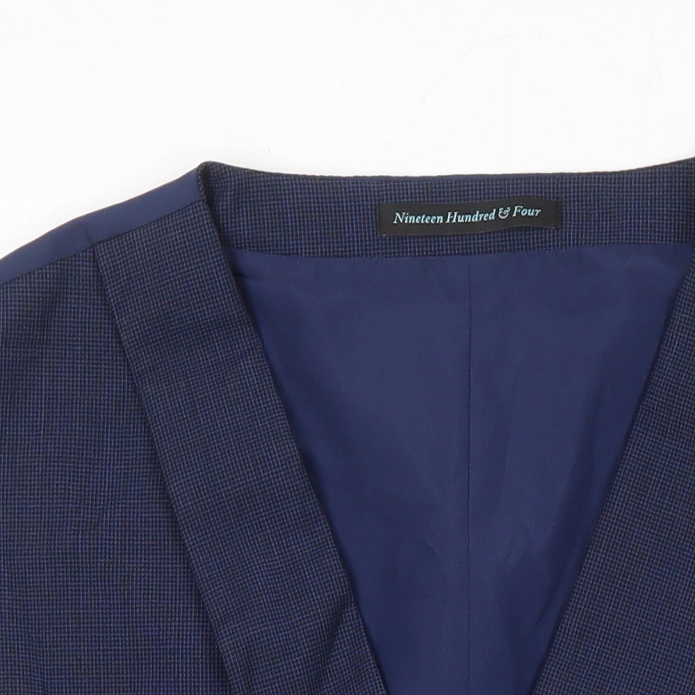 1904 Mens Blue Wool Jacket Suit Waistcoat Size XL Regular