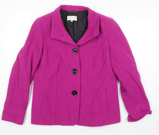 Womens UK Size 16 Gray & Osbourn Pink Overcoat