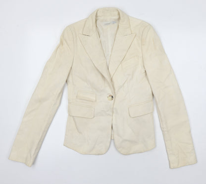 PINKO Womens Ivory Jacket Blazer Size 10 - Beaded detail to back